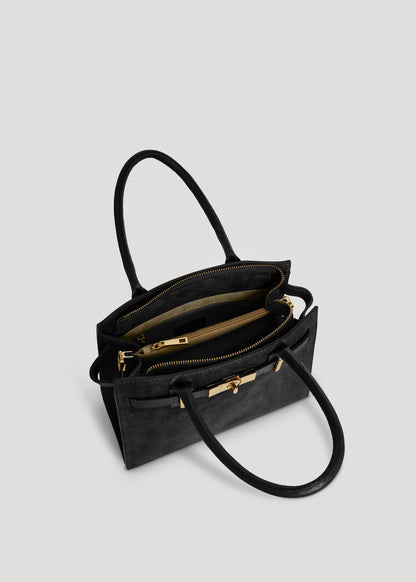 Borsa Grace in Camoscio e pelle Togo Nera