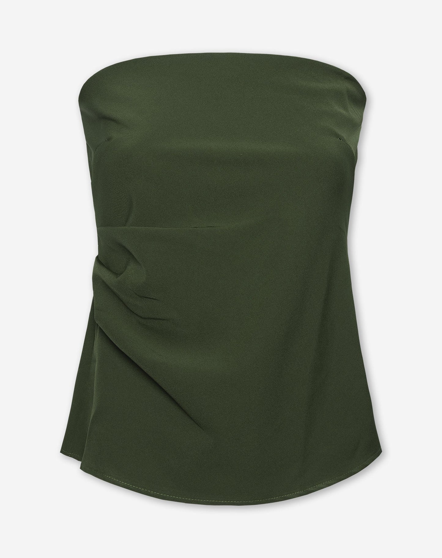 STRAPLESS RUCHED TOP LEGERGROEN