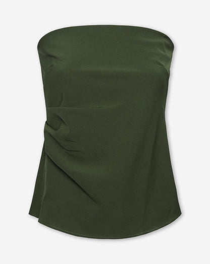 STRAPLESS RUCHED TOP LEGERGROEN