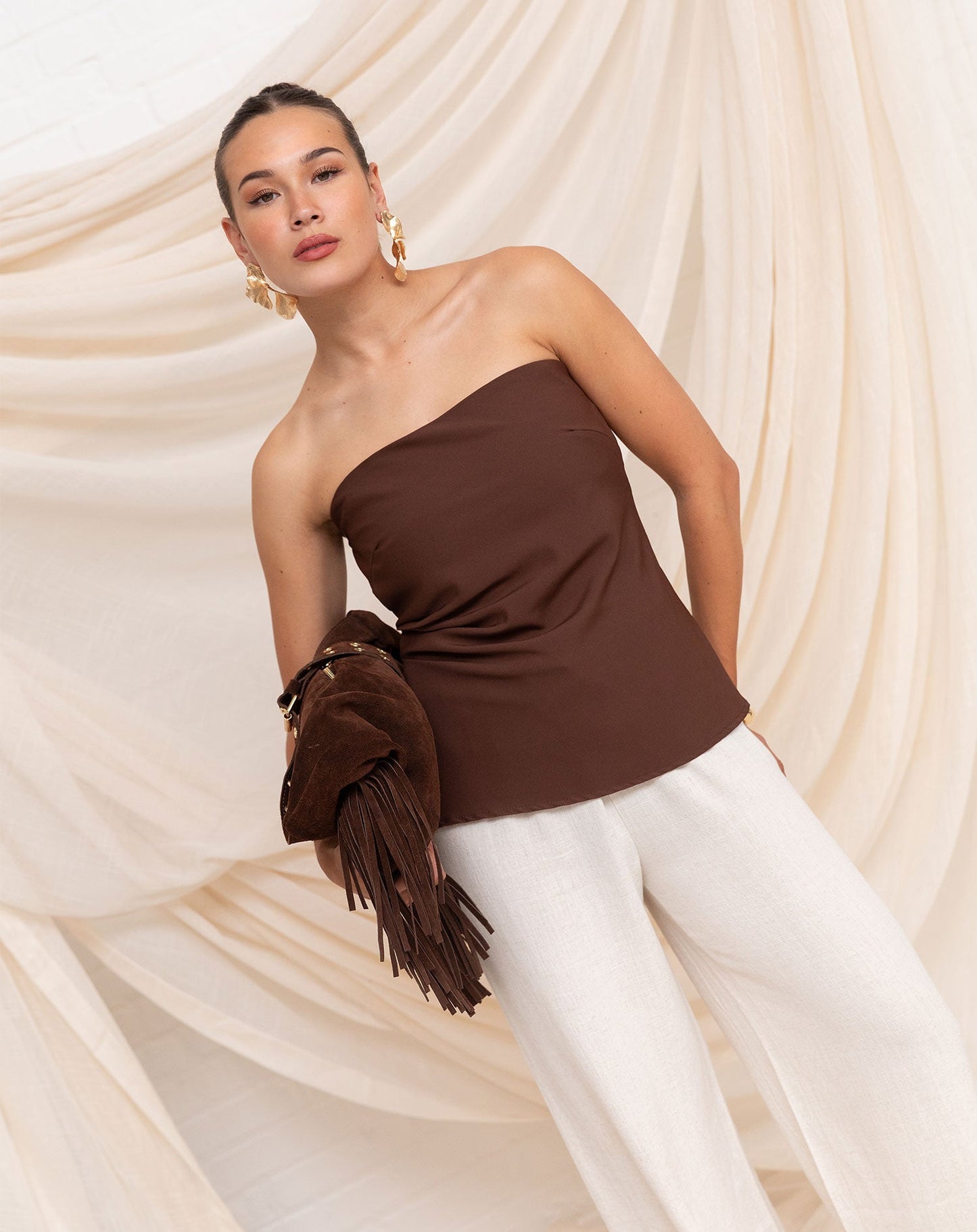 STRAPLESS RUCHED TOP BRUIN
