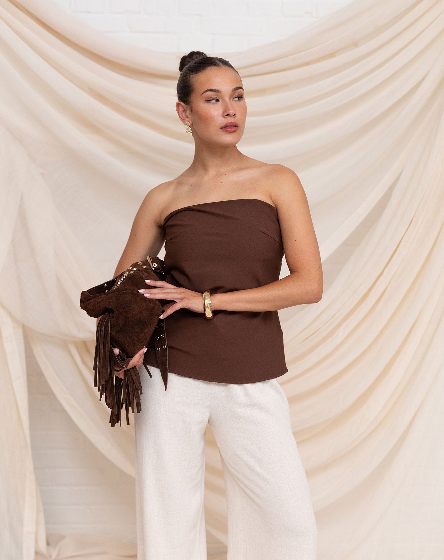 STRAPLESS RUCHED TOP BRUIN