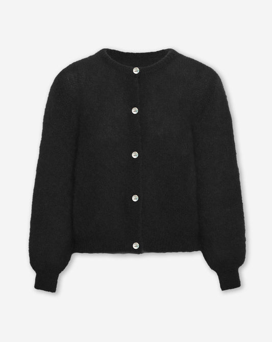 MOHAIR CARDIGAN ZWART