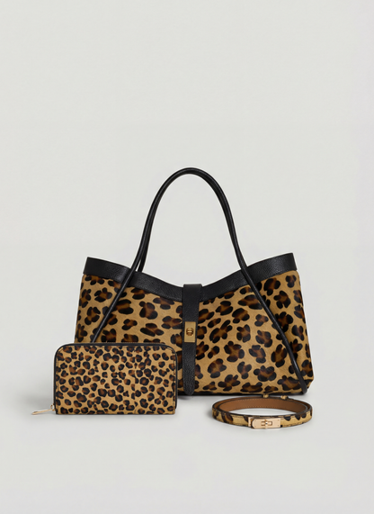 Set Mayfair Limited edition in pelle Calf hair Leopardato