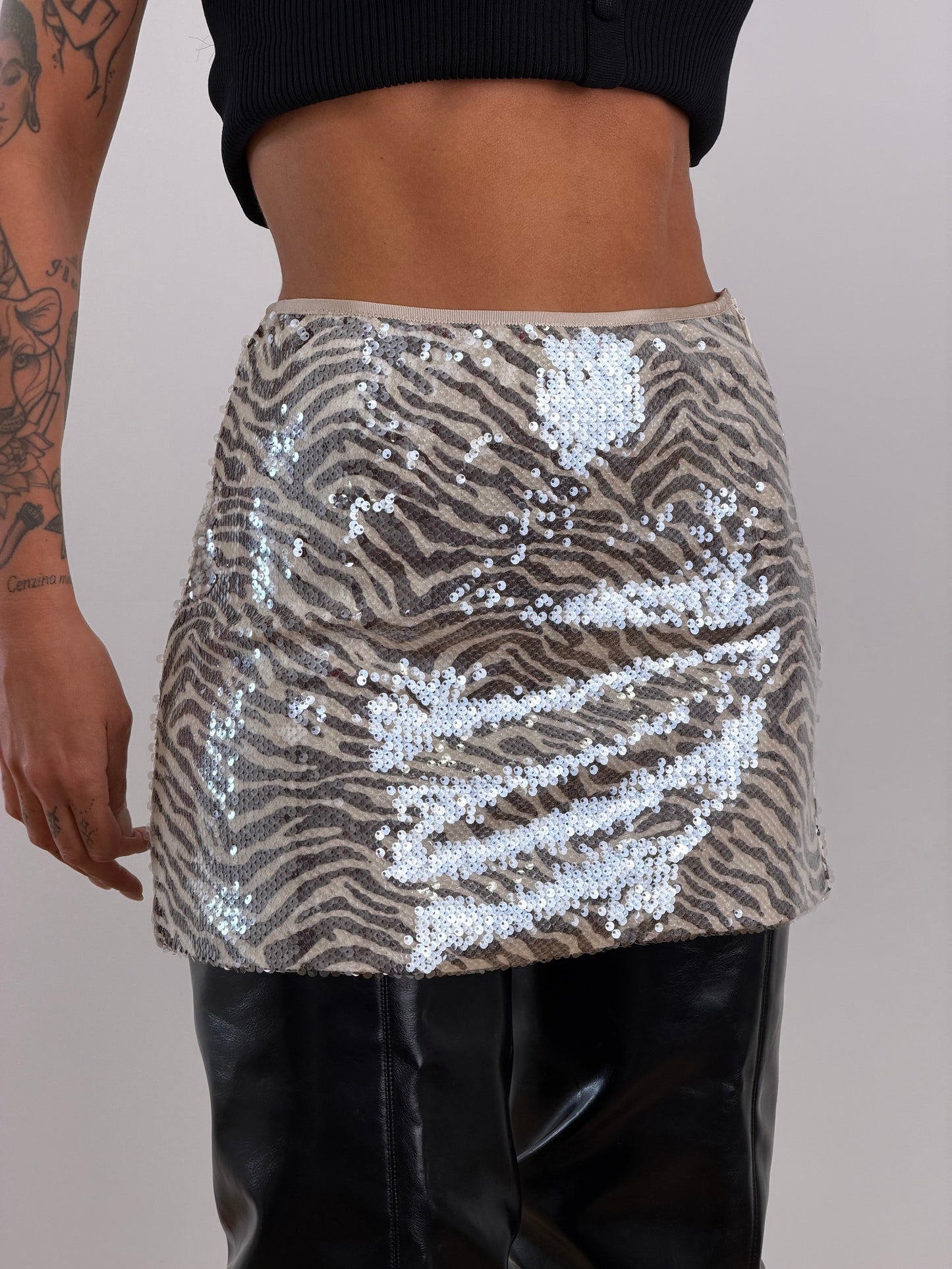 Gonna paillettes zebrata H4572