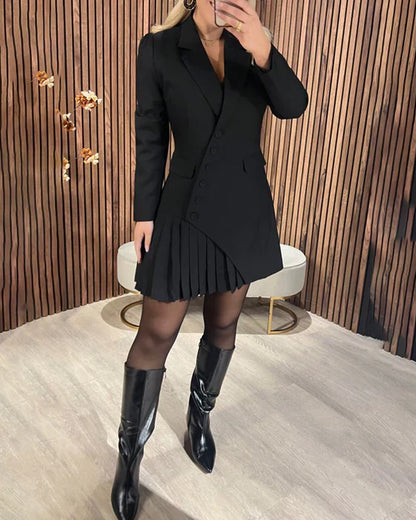 VESTIDO BLAZER CON SOLAPA