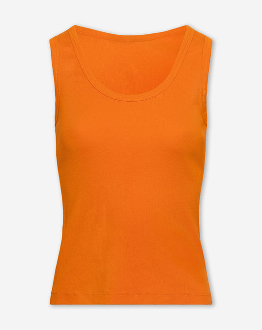 RIBBED SINGLET ORANJE