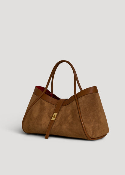 Borsa Mayfair in Camoscio e Pelle Togo Cuoio