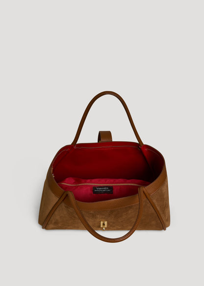 Borsa Mayfair in Camoscio e Pelle Togo Cuoio