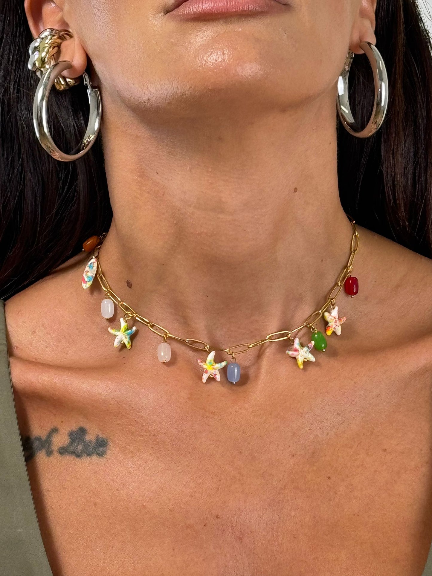 Collana CATENA CON CHARM VARI COLORI