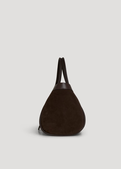 Borsa Mayfair in Camoscio e Pelle Togo Testa di moro