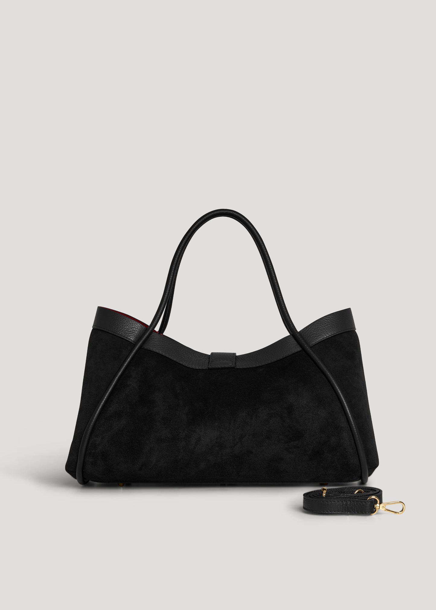 Borsa Mayfair in Camoscio e Pelle Togo Nera