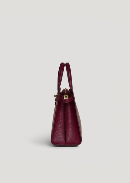 Borsa Sveva in pelle Togo Borgogna