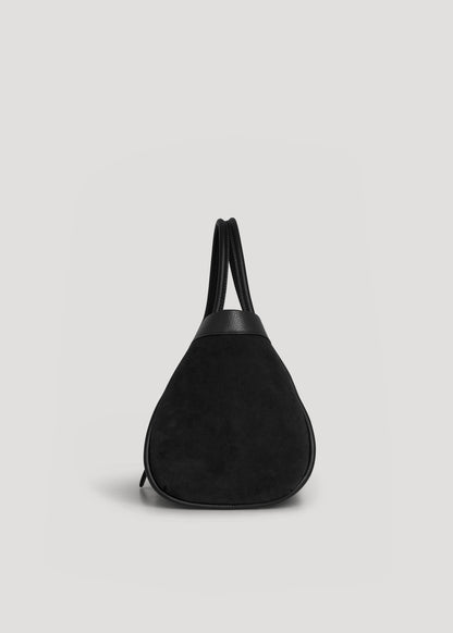 Borsa Mayfair in Camoscio e Pelle Togo Nera