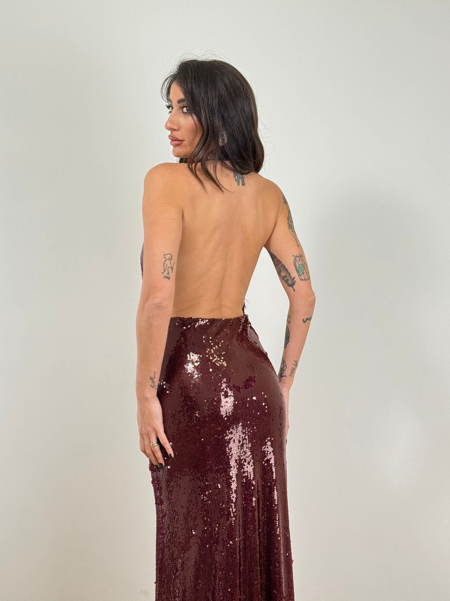 Abito Lumina lungo paillettes Bordo Y0031