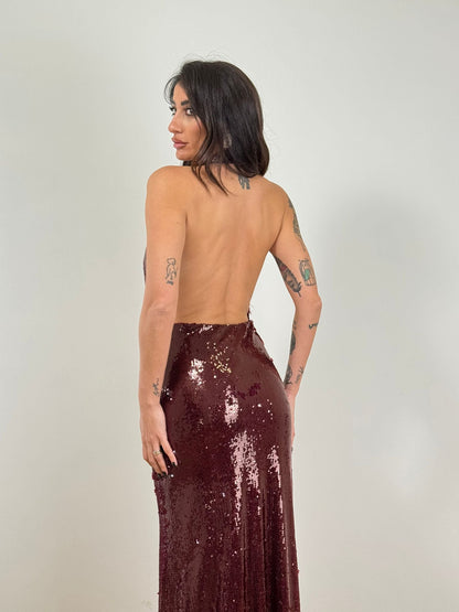 Abito Lumina lungo paillettes Bordo Y0031