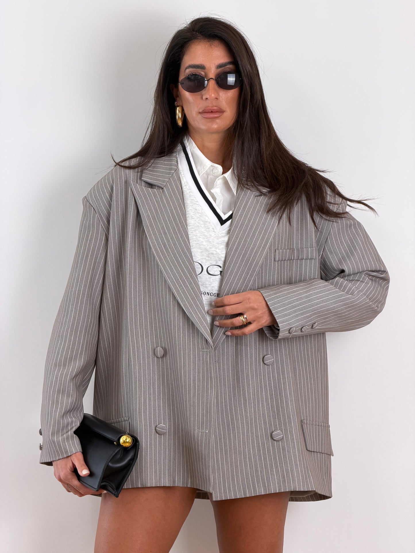Blazer Grigio Gessato V13571