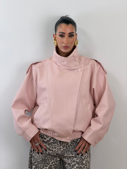 Jacket ecopelle rosa W5009