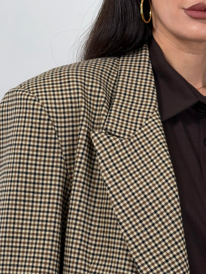 Blazer quadri beige Lumina 260067