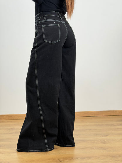 Jeans nero ballon P5716