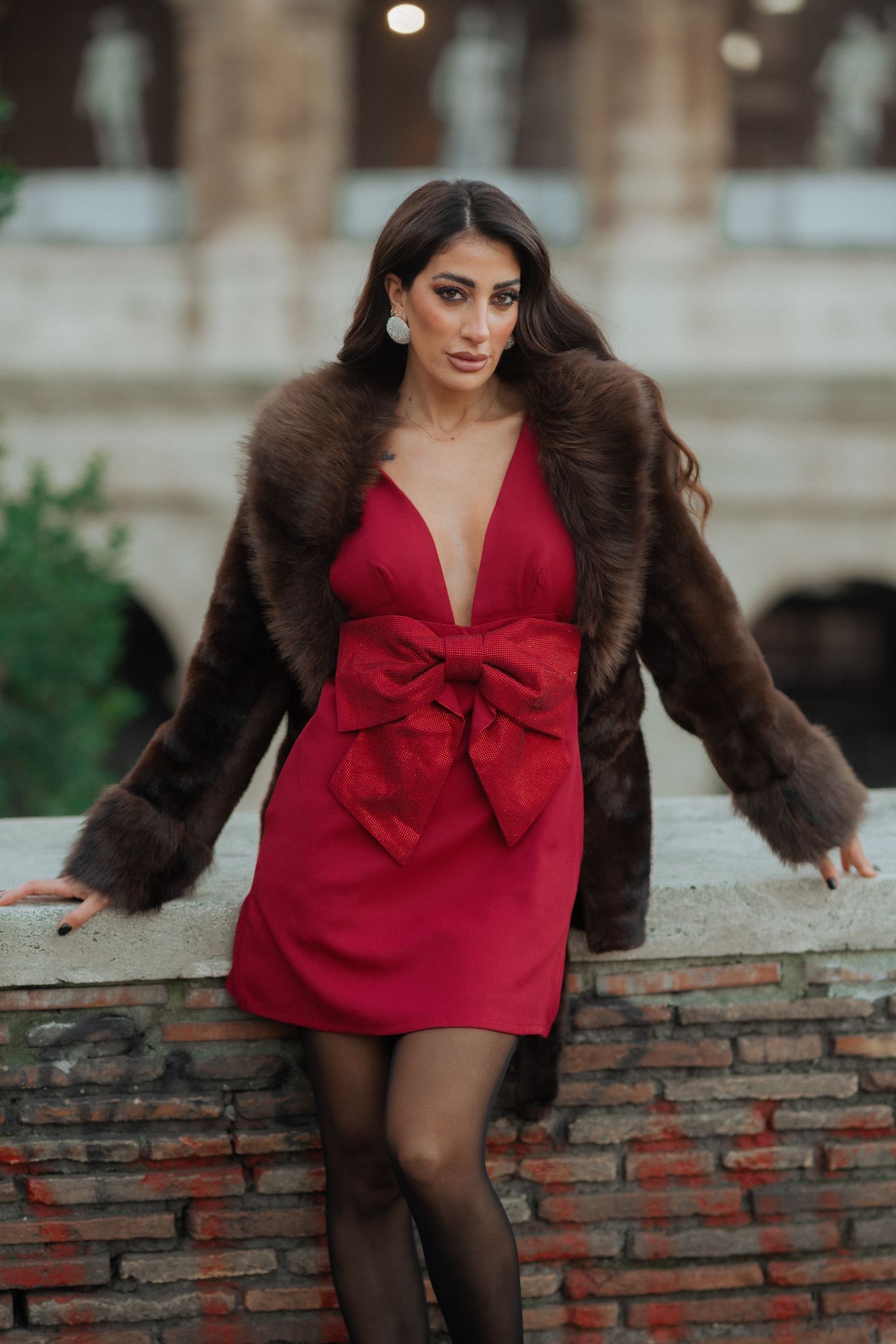 Abito Fiocco rosso R7559.