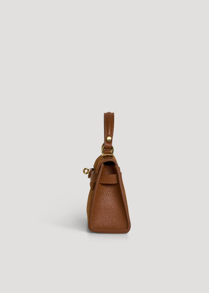Borsa Victoria in Camoscio e Pelle Cuoio