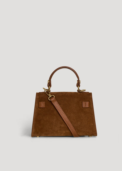 Borsa Victoria in Camoscio e Pelle Cuoio