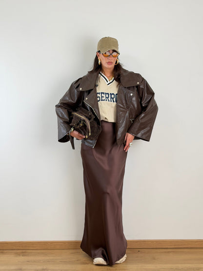 Giacca Biker Brown HM534