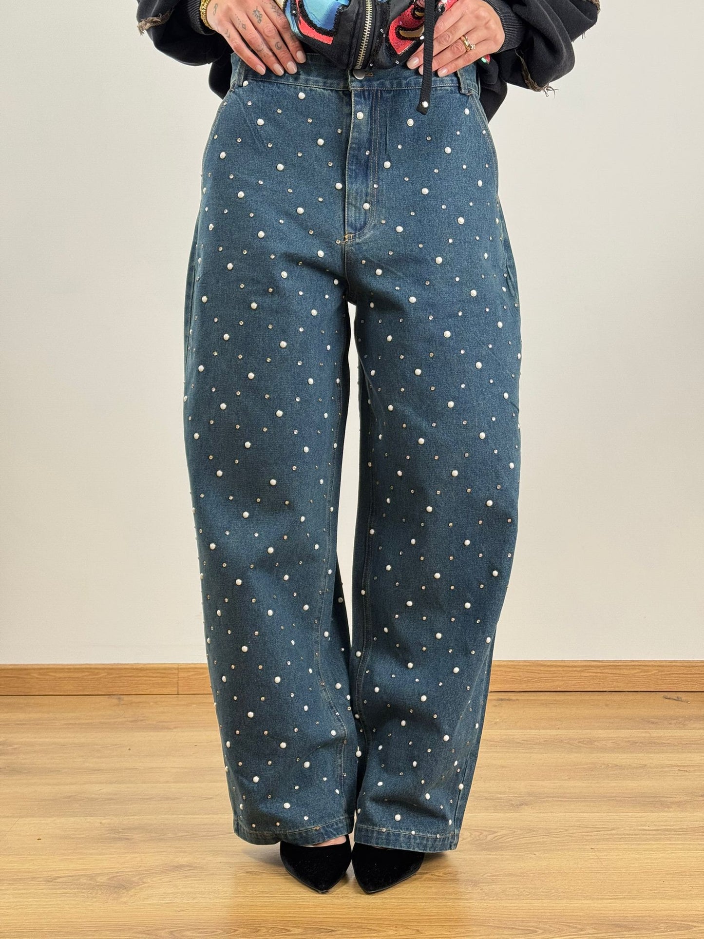 Jeans BALLOON PERLE E SWAROVSKI JESSICA PANTS