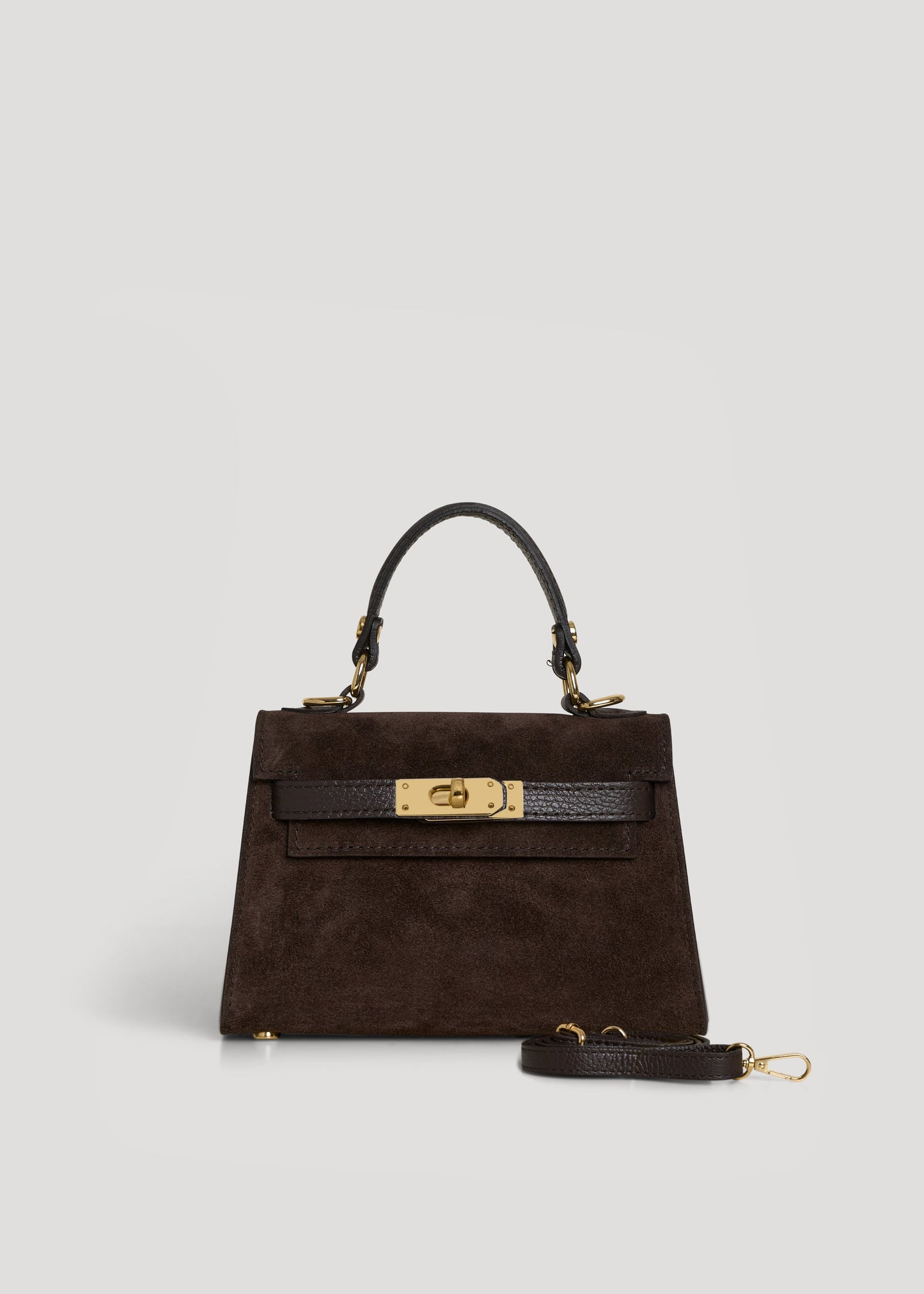 Borsa Victoria in Camoscio e Pelle Testa di Moro