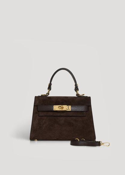 Borsa Victoria in Camoscio e Pelle Testa di Moro