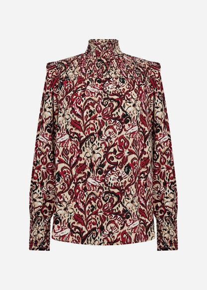 Isabella™ – Blusa Floral de Cuello Alto