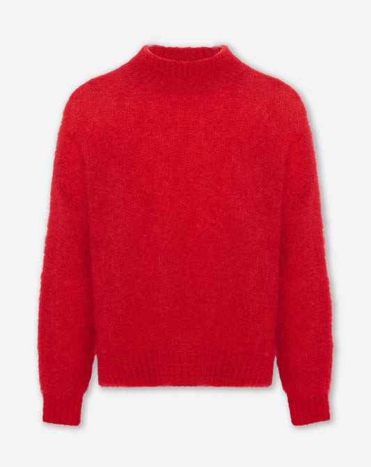 LEAH MOHAIR KNIT RED