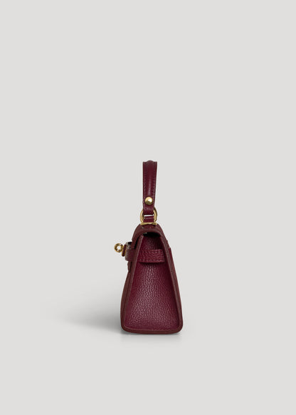 Borsa Victoria in Camoscio e Pelle Borgogna