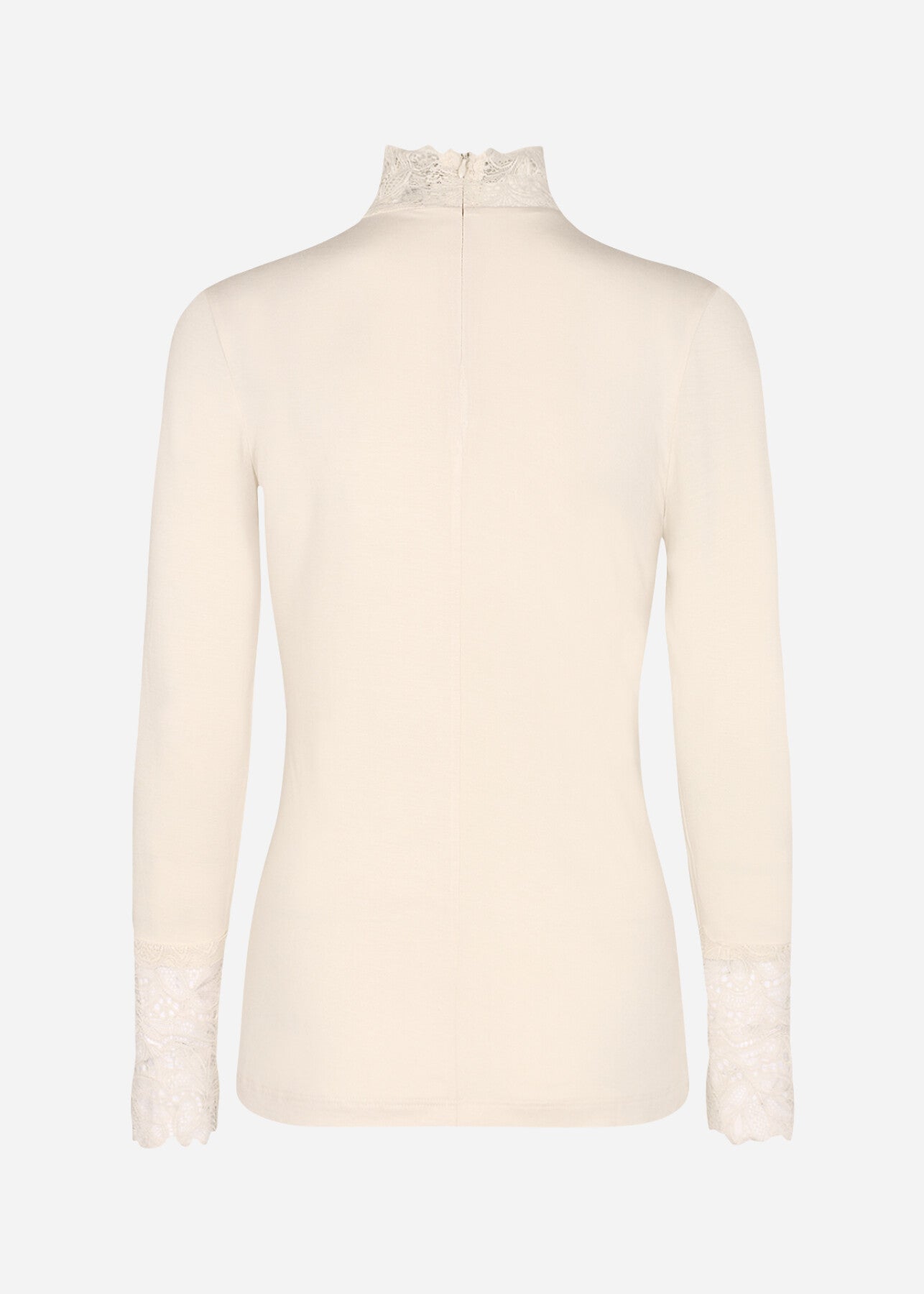 Alba™ – Camiseta de Encaje con Escote en V Beige
