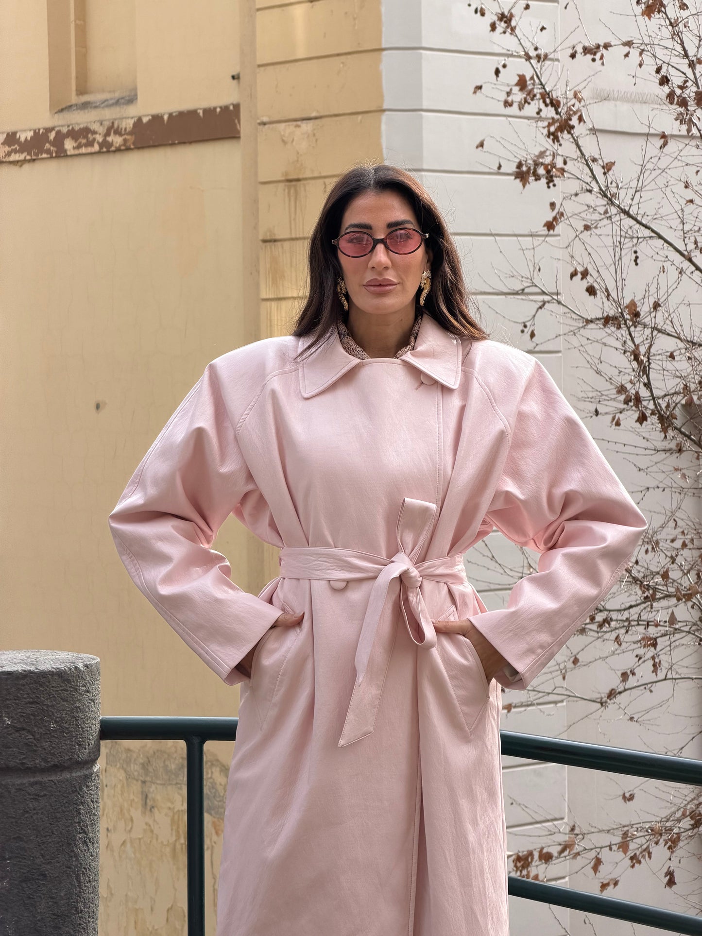 Trench ecopelle rosa Lumina LD5066