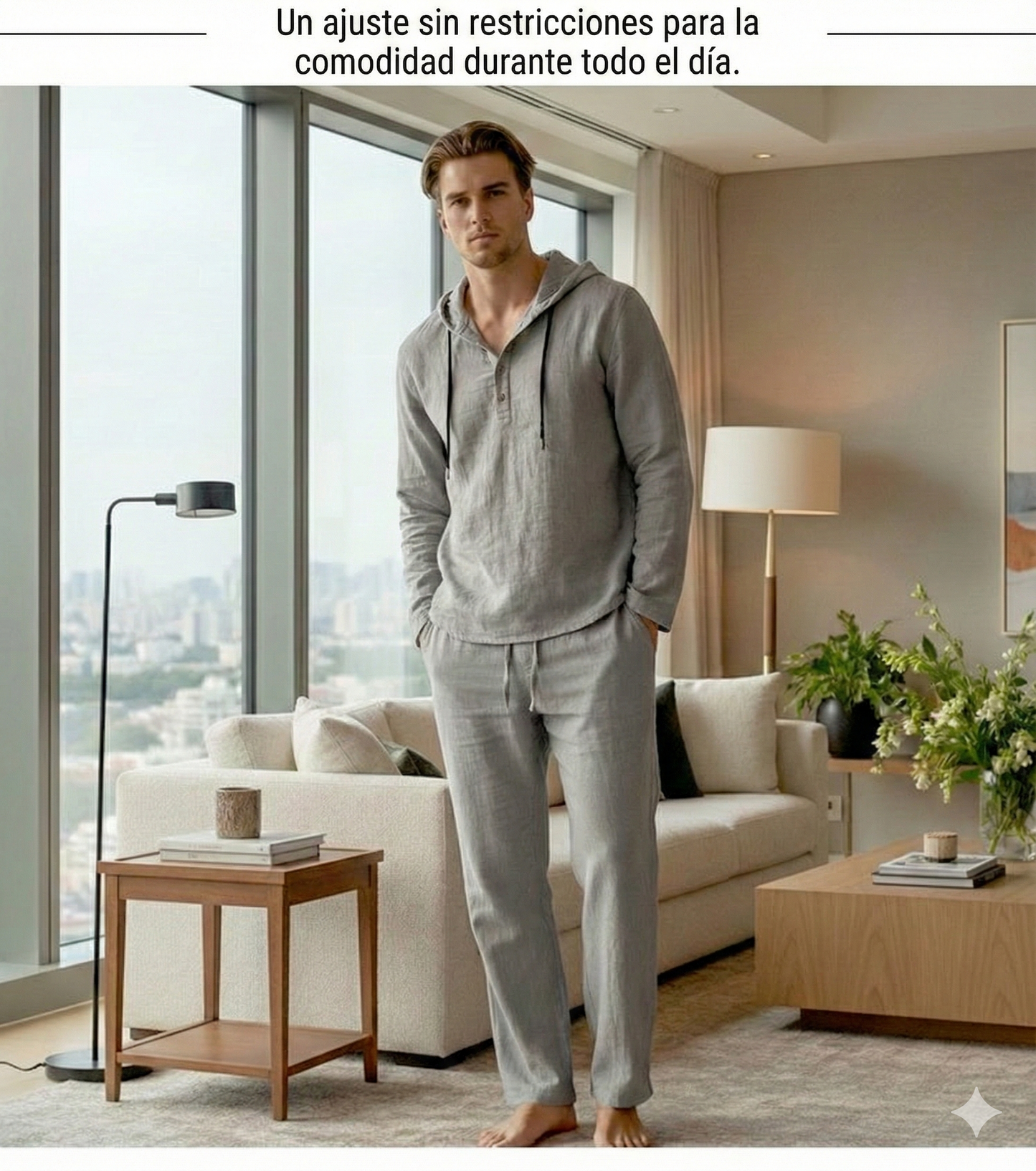 Conjunto para hombre: camiseta holgada con capucha y pantalones