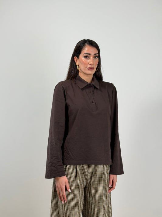 Polo marrone Just WestD2615-F
