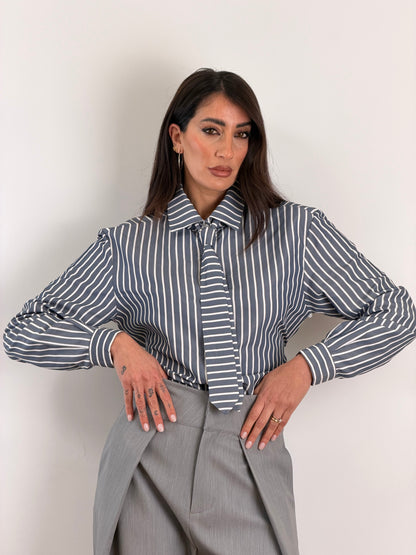 Camicia cravatta blue m13410