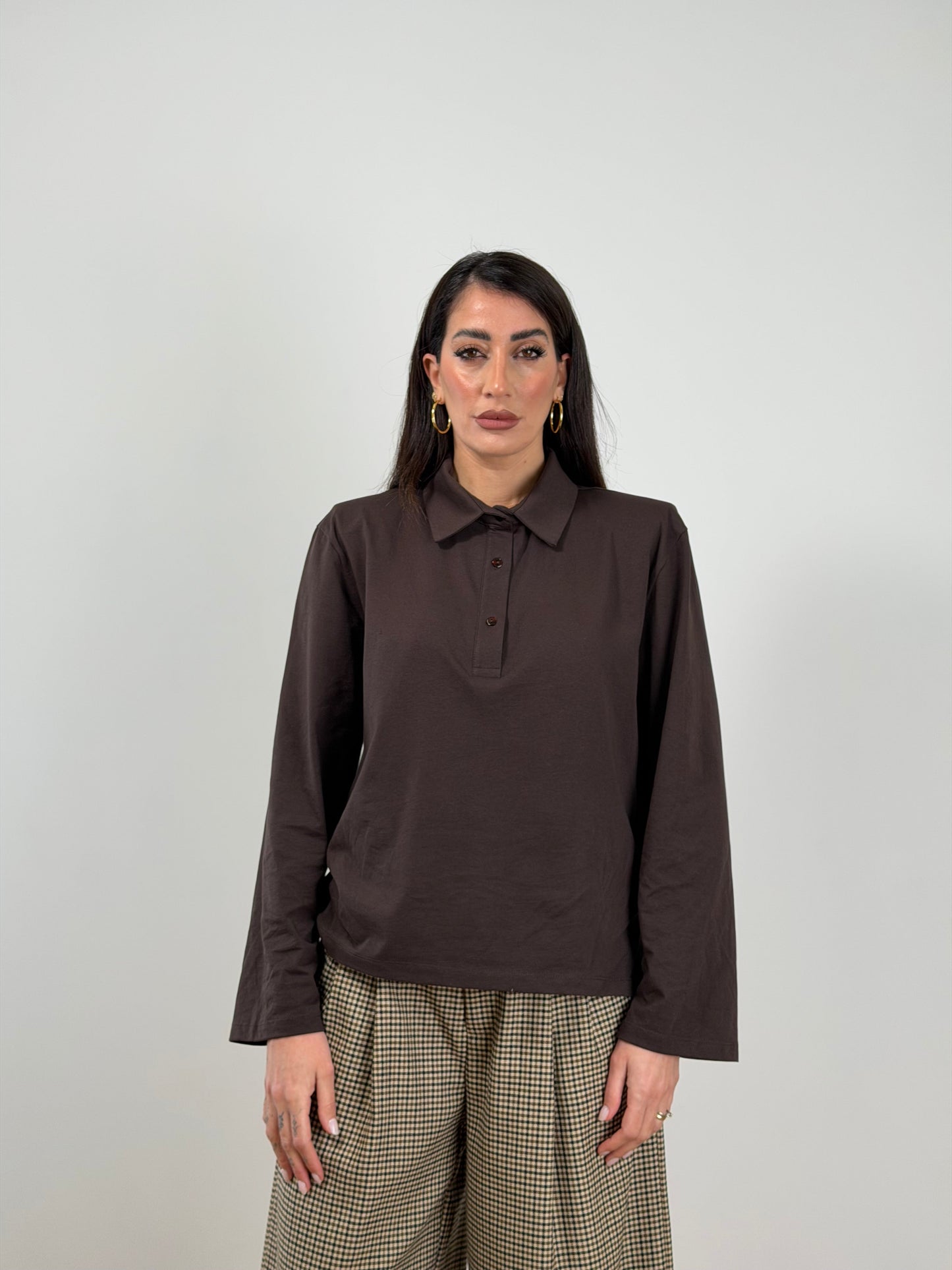 Polo marrone Just WestD2615-F