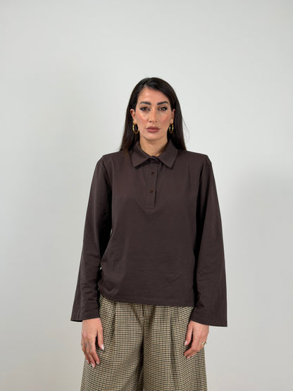 Polo marrone Just WestD2615-F