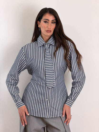 Camicia cravatta blue m13410