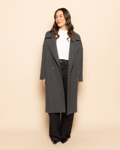 EMMA LONG COAT DONKERGRIJS