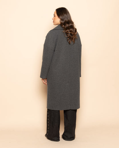 EMMA LONG COAT DONKERGRIJS