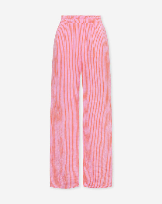 STRIPE MOUSSELINE STRAIGHT LEG PANTS PETITE PINK