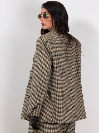 Blazer quadri beige Lumina 260067
