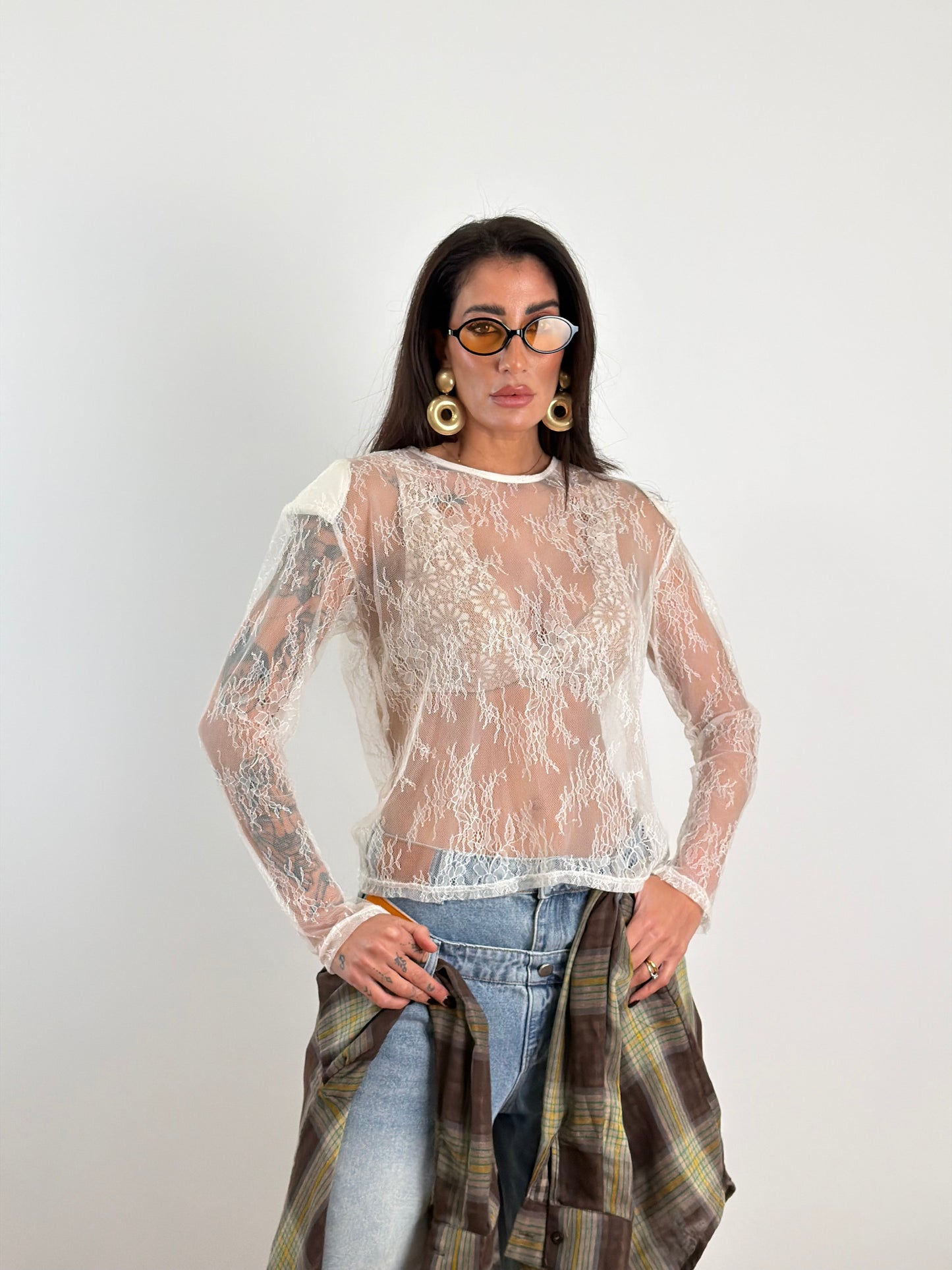 Maglia pizzo white 50319