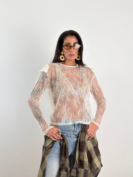 Maglia pizzo white 50319