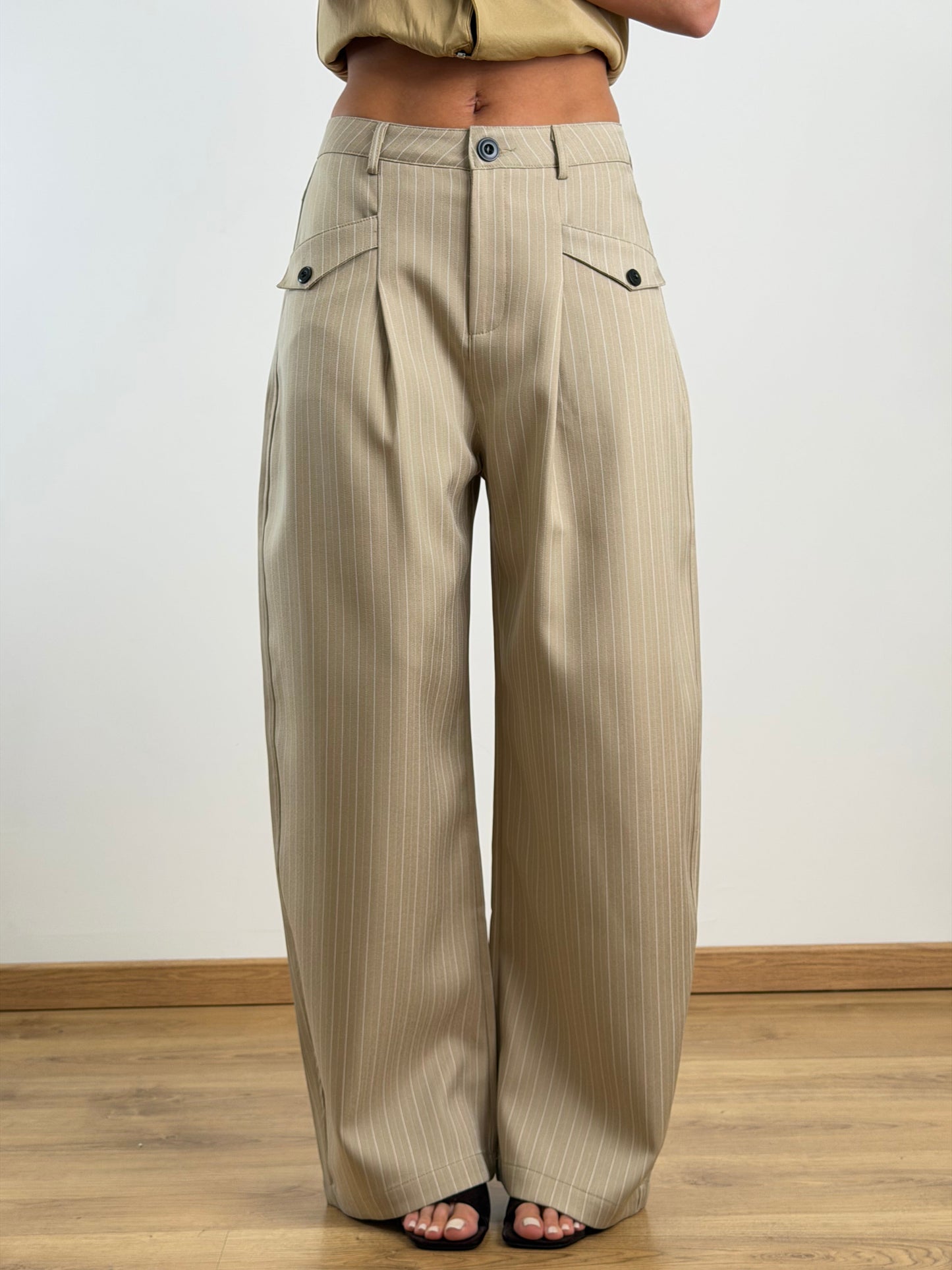 Pantaloni Pinstripe Sabbia W50169