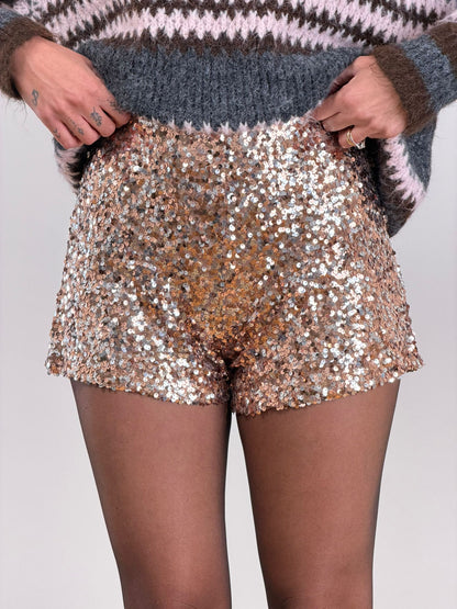Short paillettes oro 2255