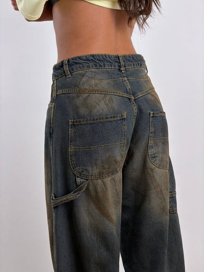 Jeans scuro sabbiato marrone GB071